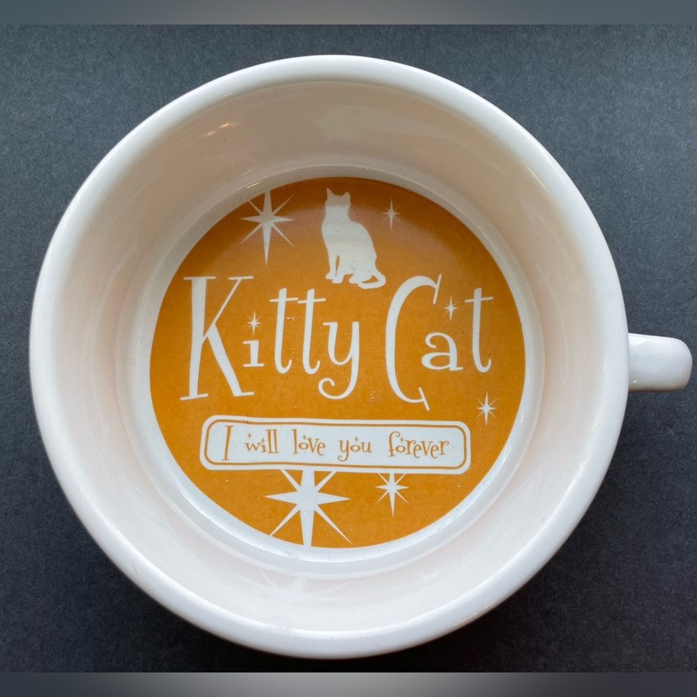 Kitty Cat I Will Love You Forever white dish.